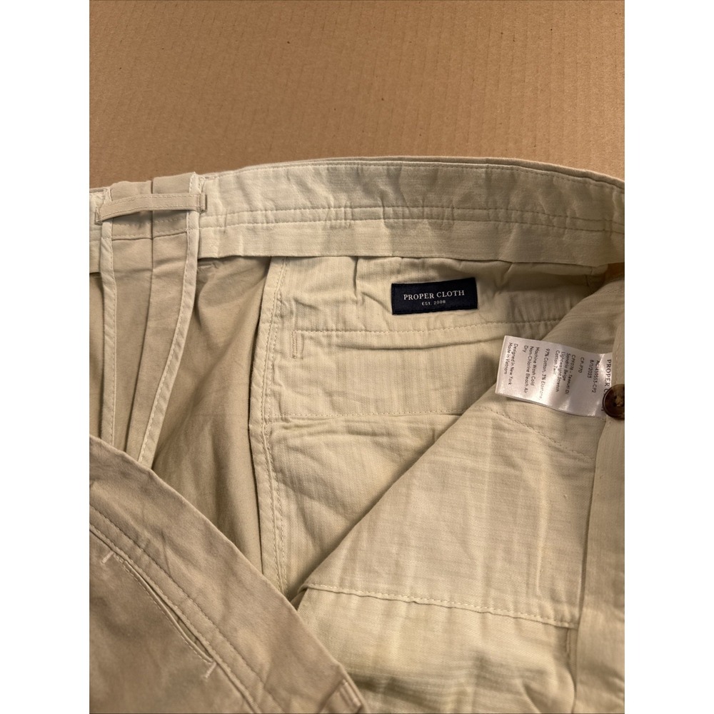 Proper Cloth Pants Mens Straight Light Khaki Casual, See Size Tag Photo